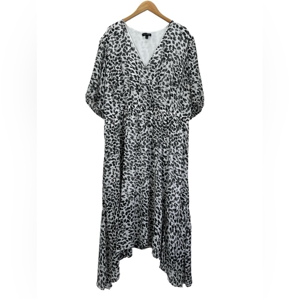Lane Bryant Brushstroke Crossover High-Low Maxi Dress - Picture 4 of 15